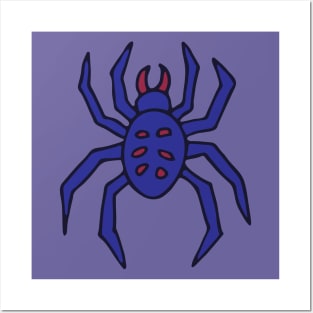 CREEPY POISONOUS SPIDER Purple Blue Red from my Cabinet of Curiosities - UnBlink Studio by Jackie Tahara Posters and Art